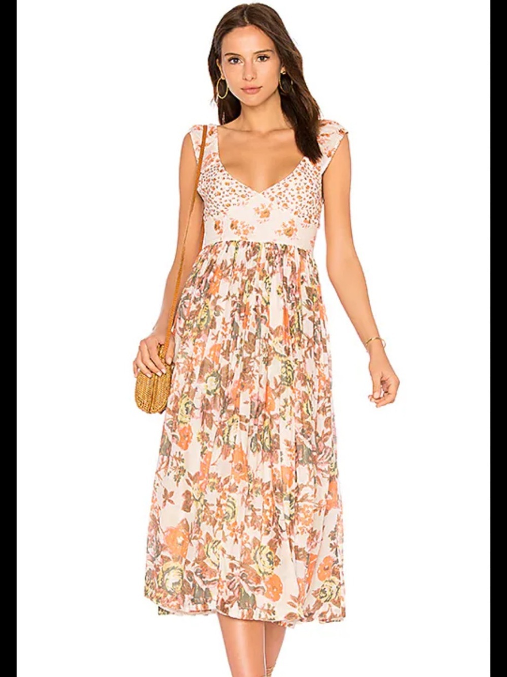 Free People Love You Floral Midi Dress